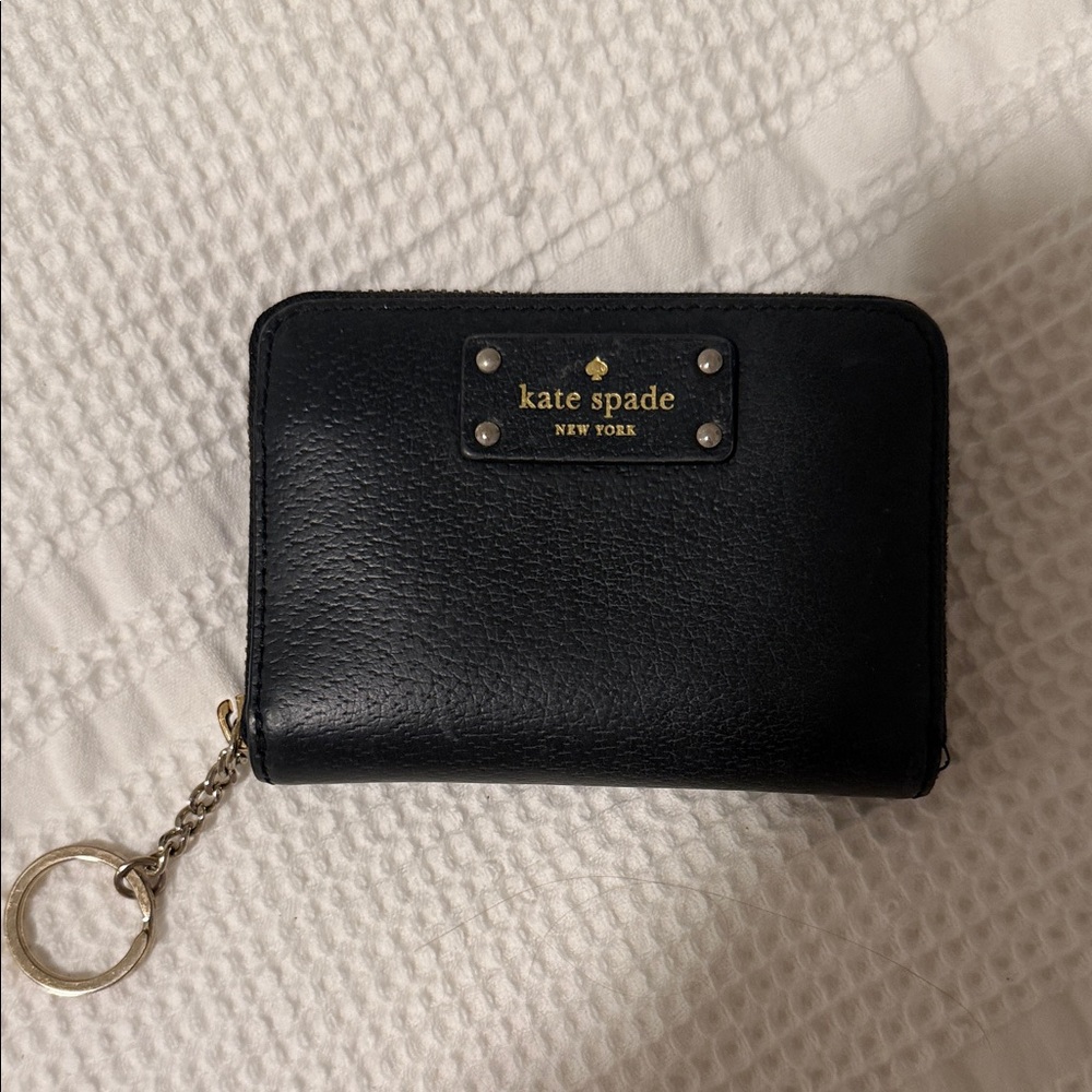 Kate Spade Black Leather Keychain Wallet